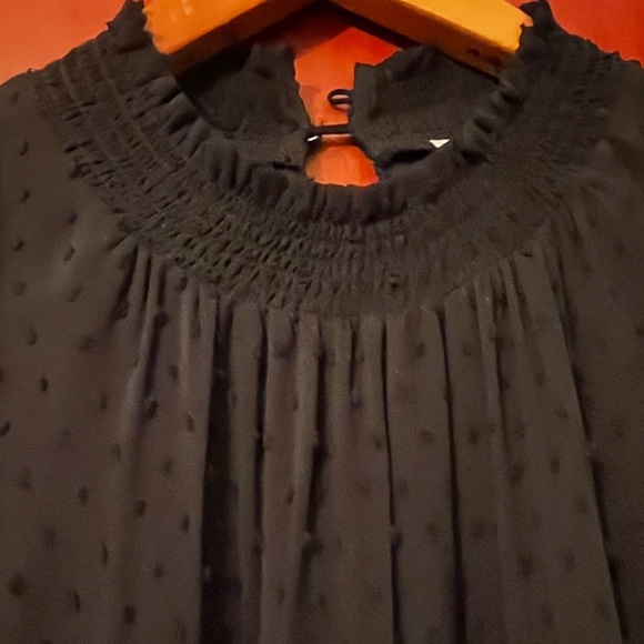 Daniel Rainn Adonis Halter Blouse Black Polka Dot Ruffle Collar Sz XS Women - Picture 4 of 8